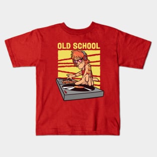 Old School DJ // Funny DJ Cartoon Kids T-Shirt